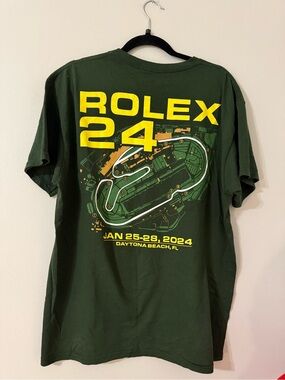 Rolex 24 Daytona 2024 Racing T-Shirt Men's Large Green Motorsport NASCAR